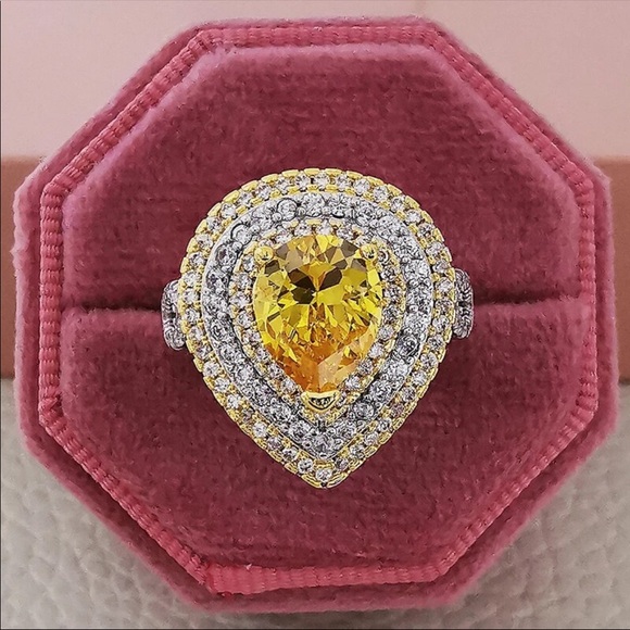 Elegant Heart 925 Sterling Silver Diamond Ring New - Picture 3 of 7